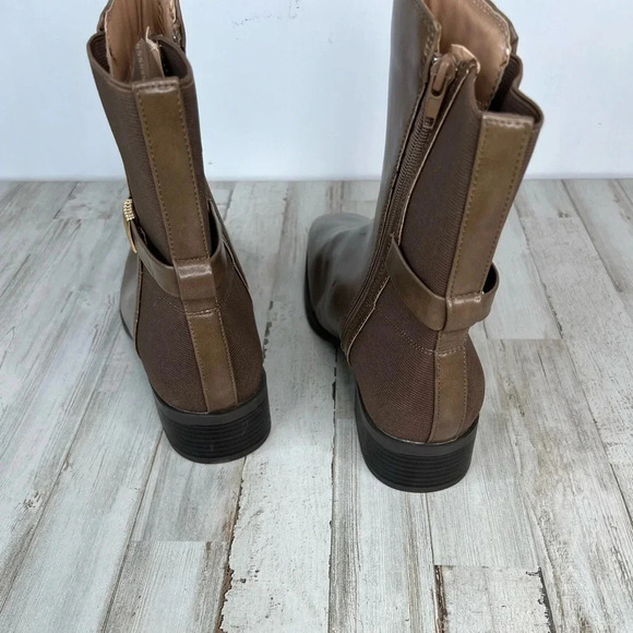 Journee Collection Women's Aubrie Booties Green Brown Size 11 Square Toe - Picture 7 of 11